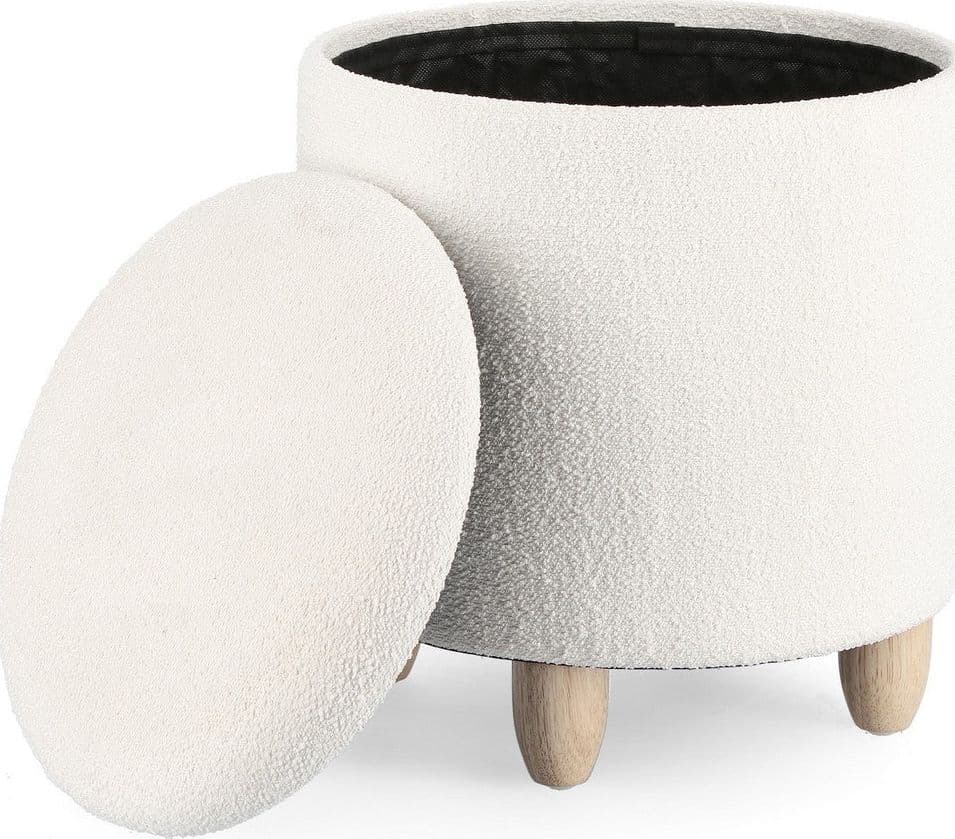 Poltrona Pouf "Zena" per interno, con struttura in mdf e compensato da Ø36 x 39.5h cm in Ottomane e poggiapiedi Decor Space - Altamura, commercioVirtuoso.it