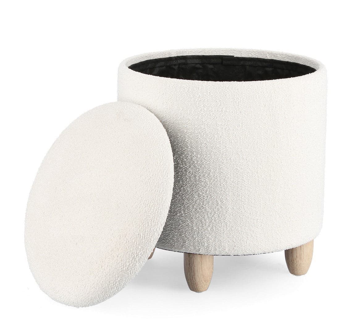 Poltrona Pouf "Zena" per interno, con struttura in mdf e compensato da Ø36 x 39.5h cm in Ottomane e poggiapiedi Decor Space - Altamura, commercioVirtuoso.it