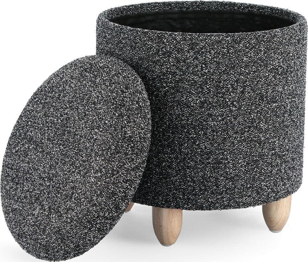 Poltrona Pouf "Zena" per interno, con struttura in mdf e compensato da Ø36 x 39.5h cm in Ottomane e poggiapiedi Decor Space - Altamura, commercioVirtuoso.it