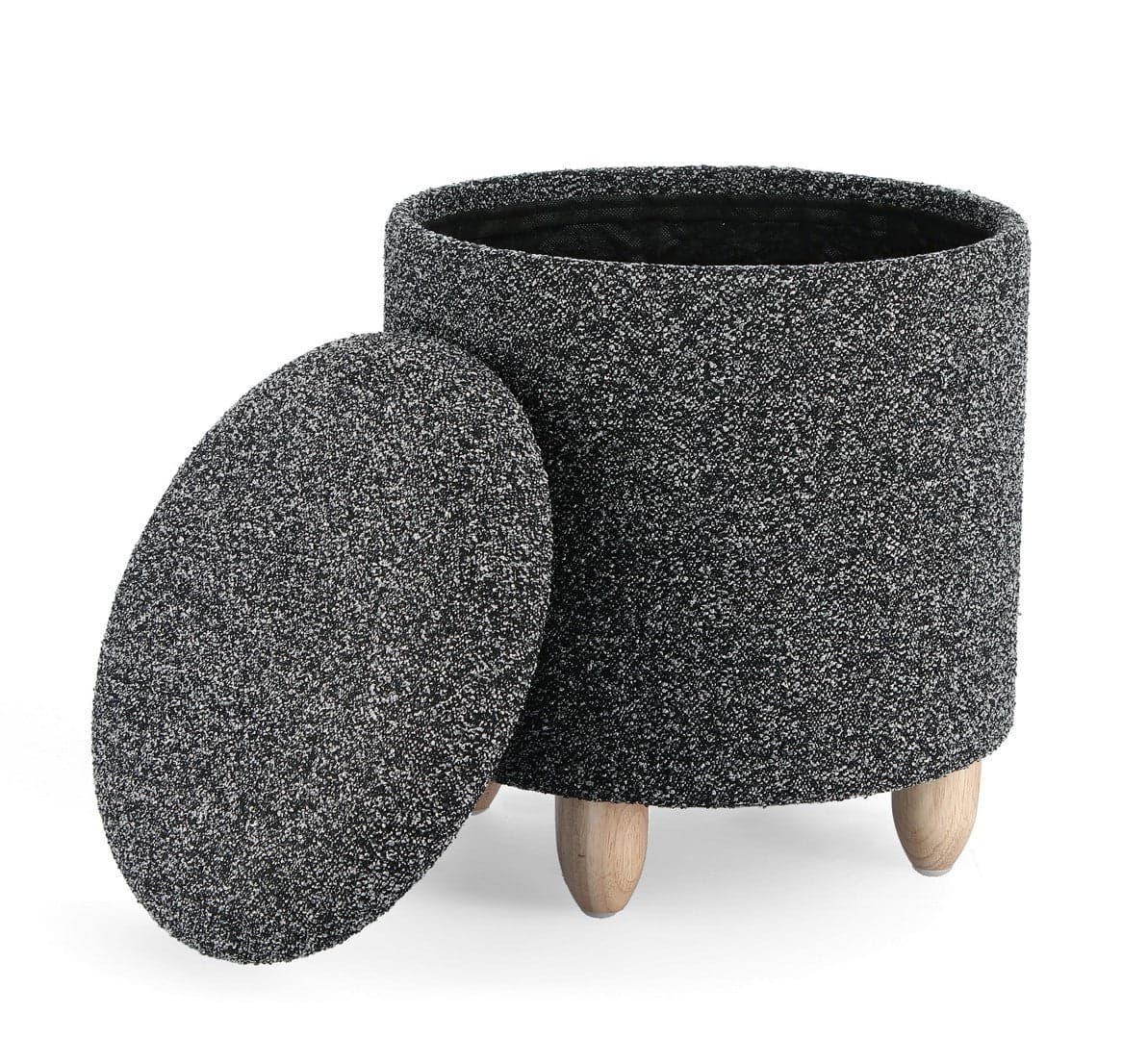 Poltrona Pouf "Zena" per interno, con struttura in mdf e compensato da Ø36 x 39.5h cm in Ottomane e poggiapiedi Decor Space - Altamura, commercioVirtuoso.it