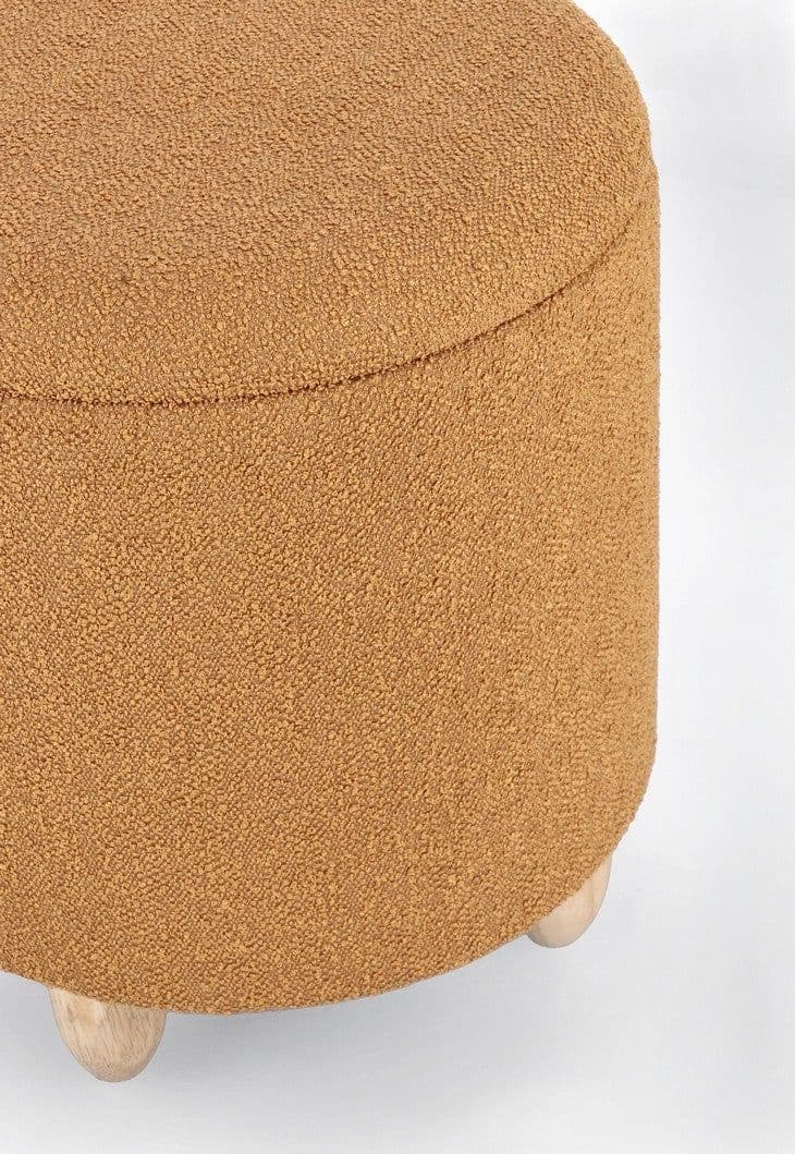 Poltrona Pouf "Zena" per interno, con struttura in mdf e compensato da Ø36 x 39.5h cm in Ottomane e poggiapiedi Decor Space - Altamura, commercioVirtuoso.it