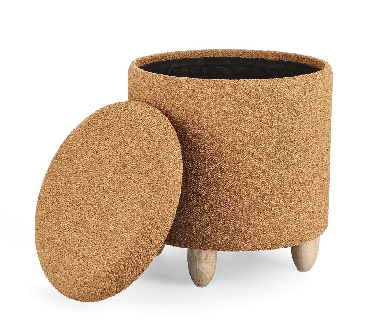 Poltrona Pouf "Zena" per interno, con struttura in mdf e compensato da Ø36 x 39.5h cm in Ottomane e poggiapiedi Decor Space - Altamura, commercioVirtuoso.it