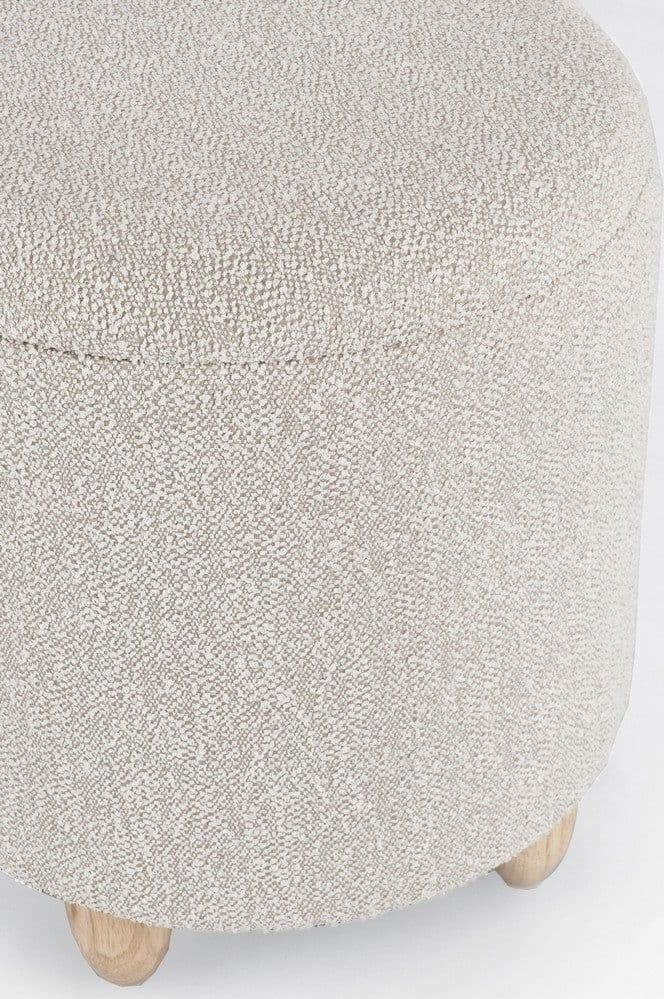 Poltrona Pouf "Zena" per interno, con struttura in mdf e compensato da Ø36 x 39.5h cm in Ottomane e poggiapiedi Decor Space - Altamura, commercioVirtuoso.it