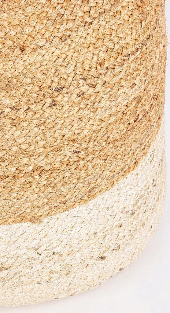 Poltrona Pouf "Jalaja" per interno, con Iuta da Ø45 cm in Ottomane e poggiapiedi Decor Space - Altamura, commercioVirtuoso.it