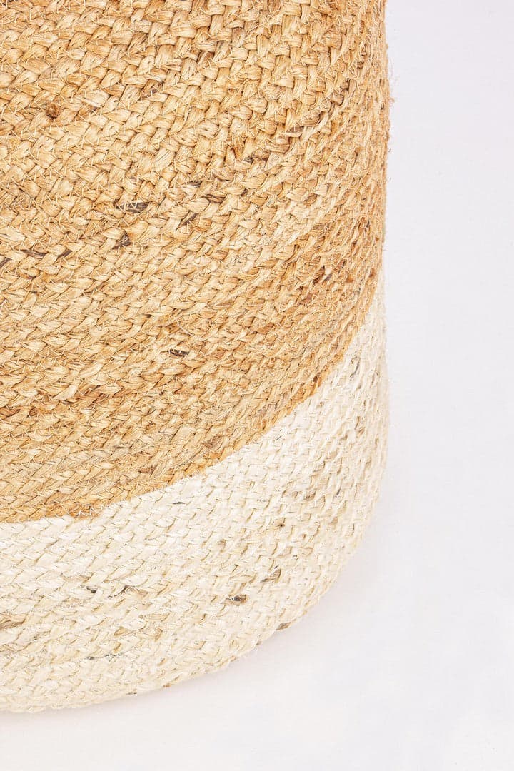 Poltrona Pouf "Jalaja" per interno, con Iuta da Ø45 cm in Ottomane e poggiapiedi Decor Space - Altamura, commercioVirtuoso.it