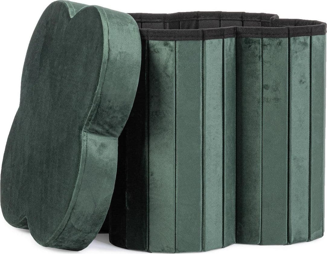 Poltrona Pouf "Jocelyn" per interno, con struttura in mdf in Ottomane e poggiapiedi Decor Space - Altamura, commercioVirtuoso.it
