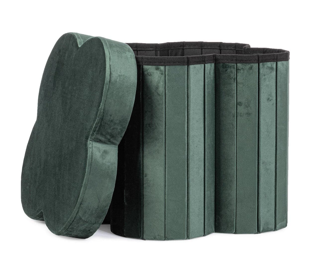 Poltrona Pouf "Jocelyn" per interno, con struttura in mdf in Ottomane e poggiapiedi Decor Space - Altamura, commercioVirtuoso.it