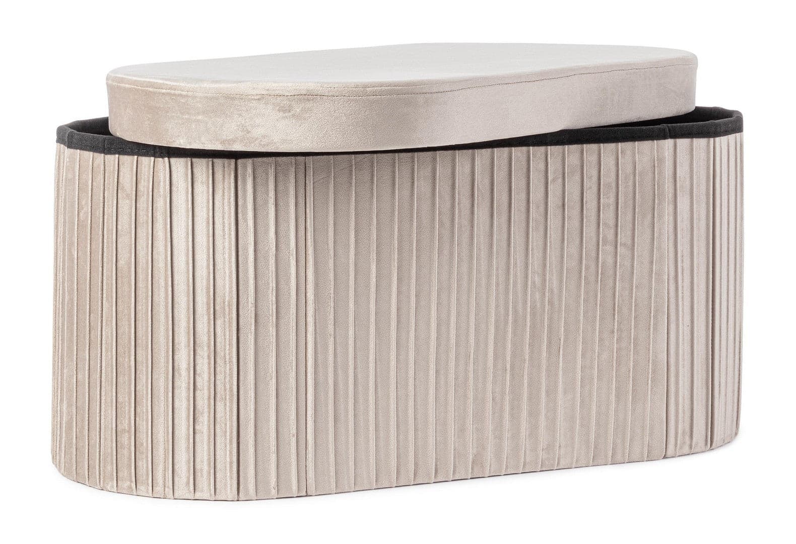 Poltrona Pouf "Jocelyn" per interno, con struttura in mdf in Ottomane e poggiapiedi Decor Space - Altamura, commercioVirtuoso.it