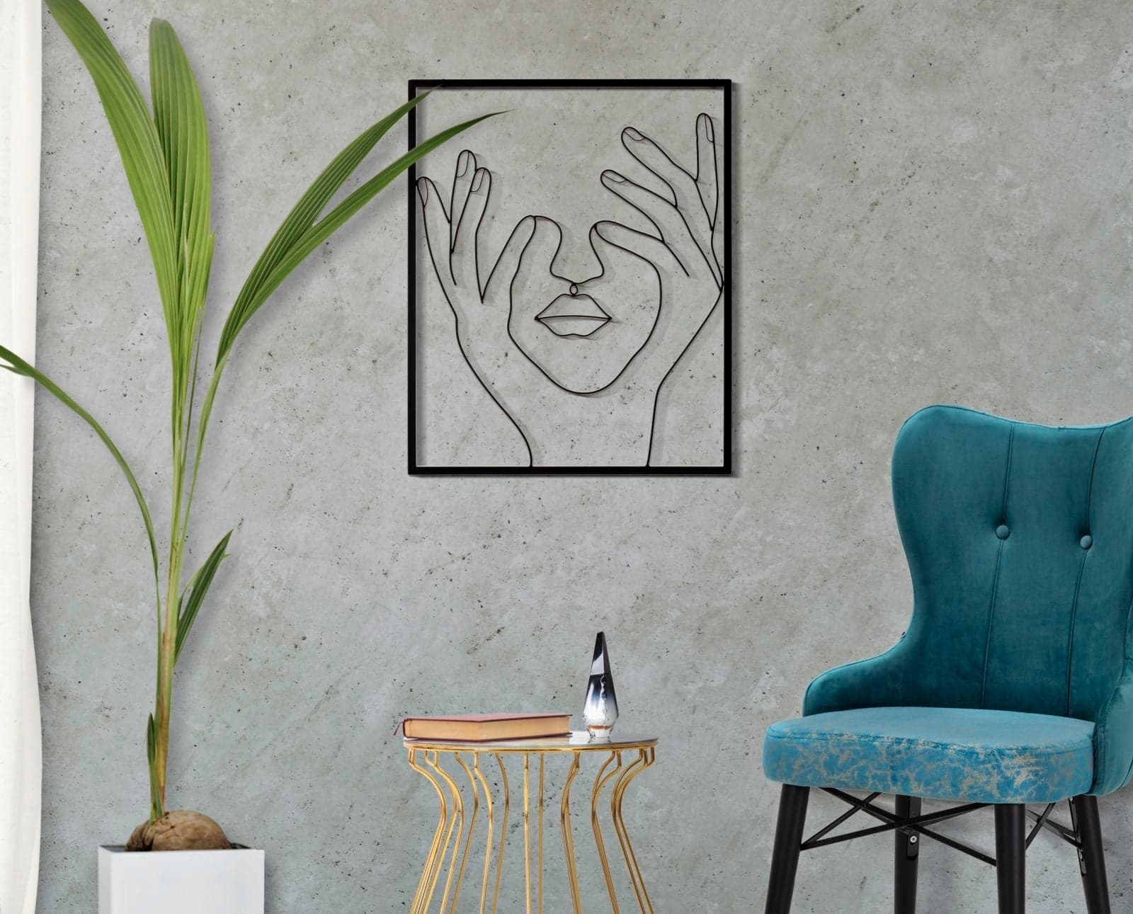 Pannello decorativo volto simply in ferro per decorazioni ambienti in Sculture a parete Decor Space - Altamura, commercioVirtuoso.it