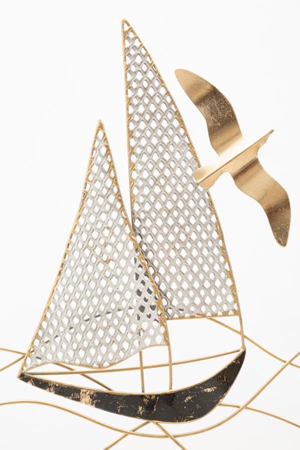 Pannello decorativo barca a vela in ferro per decorazioni ambienti in Sculture a parete Decor Space - Altamura, commercioVirtuoso.it