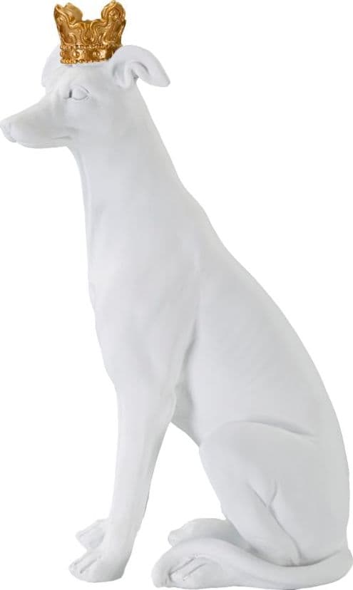 Cane con corona decorativo in poliresina per decorazioni ambienti - 11