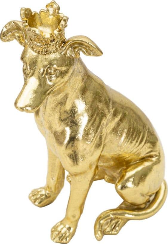 Cane con corona decorativo in poliresina per decorazioni ambienti in Statuine Decor Space - Altamura, commercioVirtuoso.it