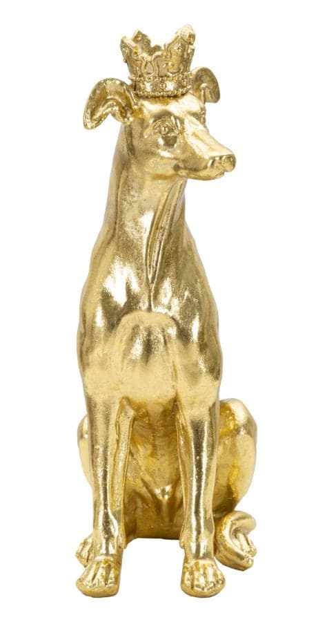 Cane con corona decorativo in poliresina per decorazioni ambienti in Statuine Decor Space - Altamura, commercioVirtuoso.it