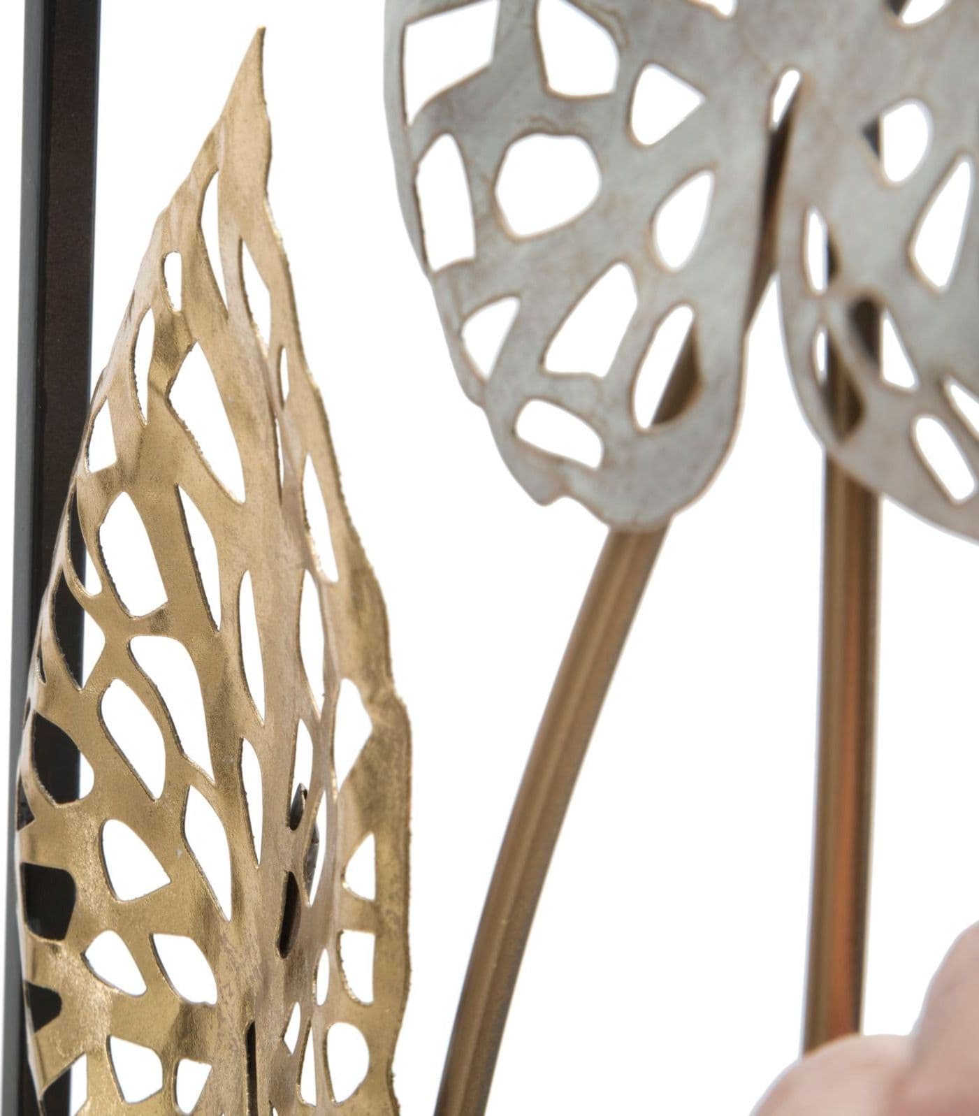 Composizione foglie decorative Ory in ferro per decorazioni ambienti in Sculture a parete Decor Space - Altamura, commercioVirtuoso.it