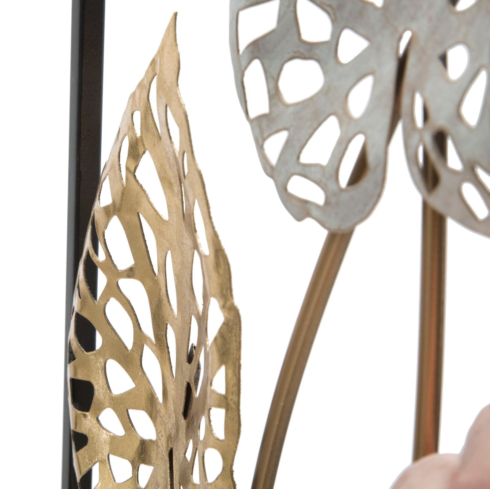 Composizione foglie decorative Ory in ferro per decorazioni ambienti in Sculture a parete Decor Space - Altamura, commercioVirtuoso.it