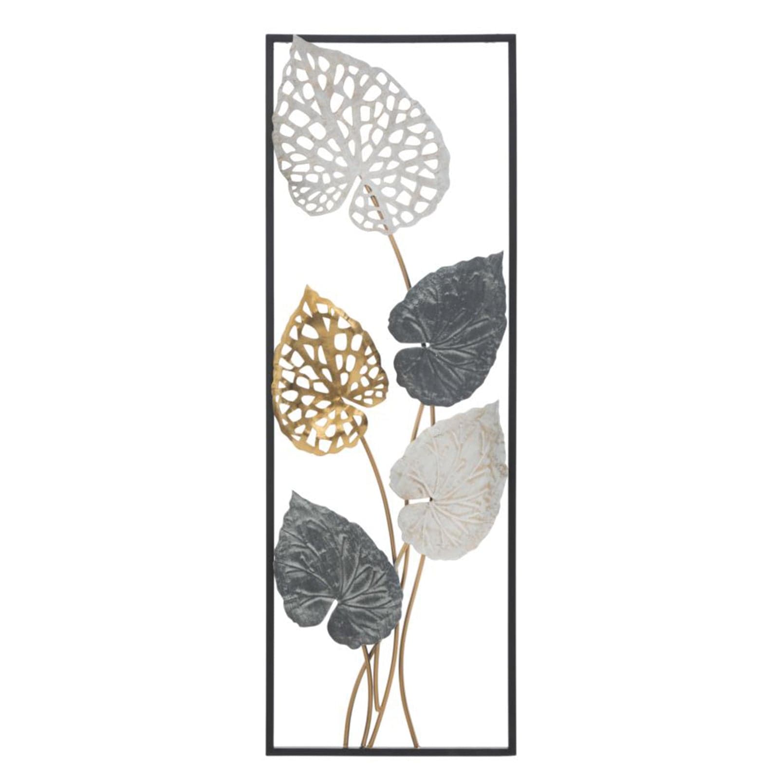 Composizione foglie decorative Ory in ferro per decorazioni ambienti in Sculture a parete Decor Space - Altamura, commercioVirtuoso.it