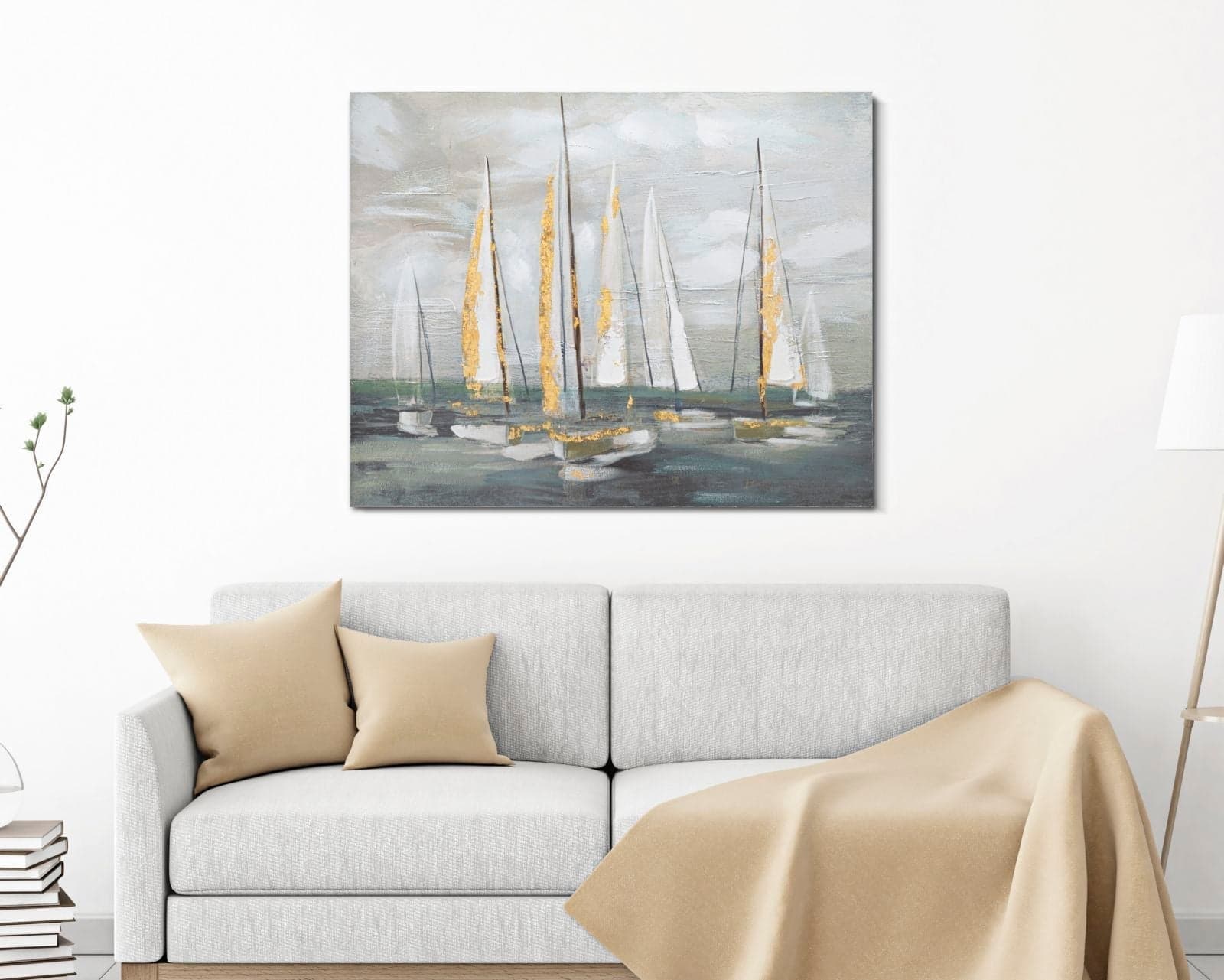 Dipinto su tela barche a vela con telaio in legno per decorazioni ambienti in Poster e stampe Decor Space - Altamura, commercioVirtuoso.it