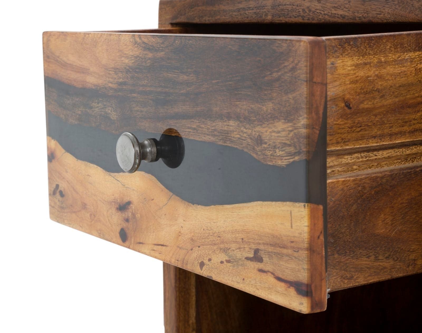 Comodino "Mustang" struttura in legno di acacia e metallo per interni in Comodini Decor Space - Altamura, commercioVirtuoso.it