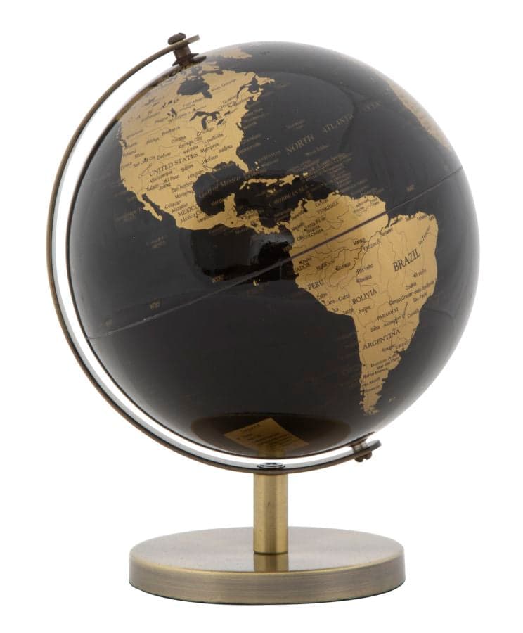 Mappamondo girevole con base in metallo per decorazione interni h 17 cm in Mappamondi Decor Space - Altamura, commercioVirtuoso.it