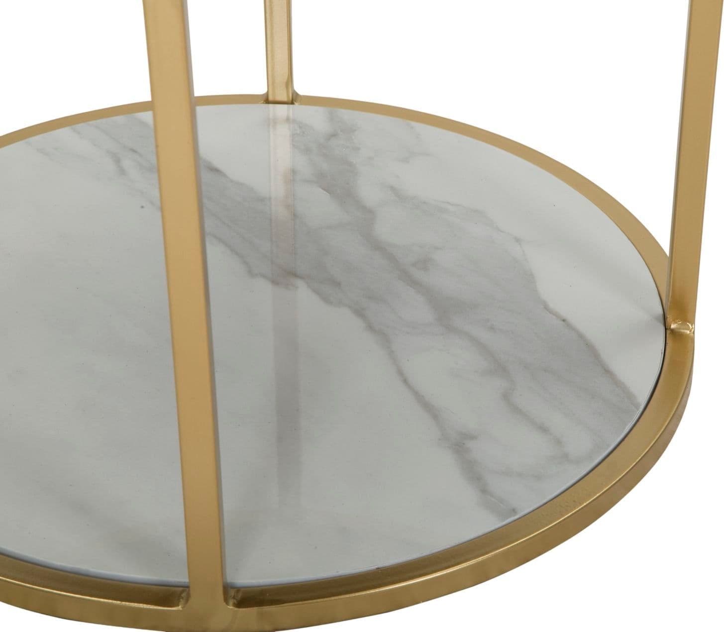 Comodino "Montpellier" struttura in metallo e legno ripiano in marmo per interni in Tavolini bassi Decor Space - Altamura, commercioVirtuoso.it