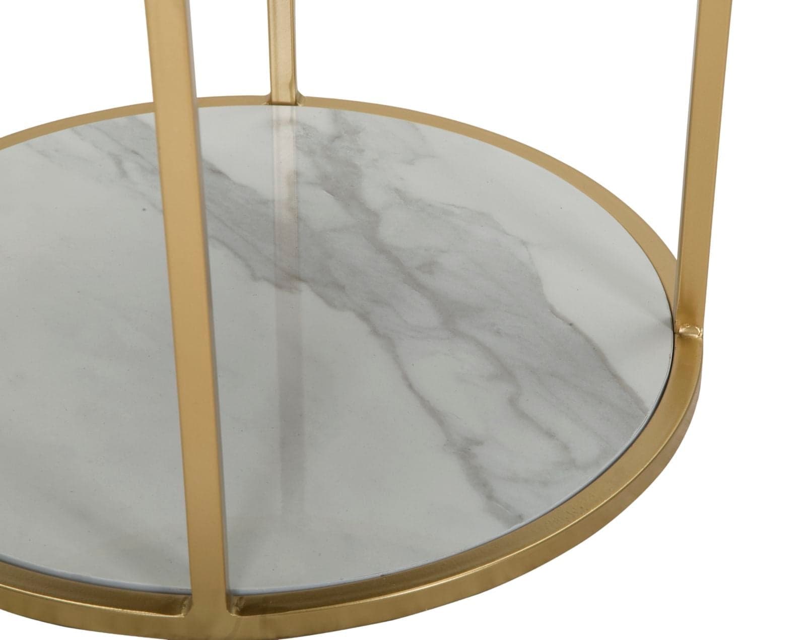 Comodino "Montpellier" struttura in metallo e legno ripiano in marmo per interni in Tavolini bassi Decor Space - Altamura, commercioVirtuoso.it