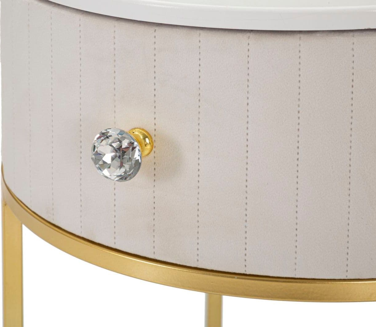 Comodino "Montpellier" struttura in metallo e legno ripiano in marmo per interni in Tavolini bassi Decor Space - Altamura, commercioVirtuoso.it