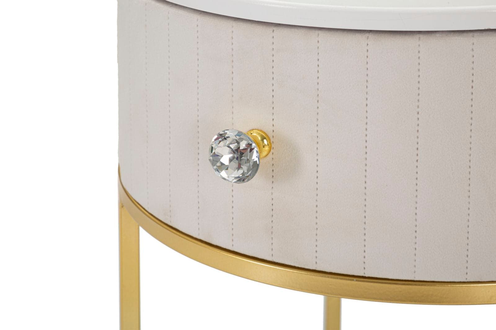Comodino "Montpellier" struttura in metallo e legno ripiano in marmo per interni in Tavolini bassi Decor Space - Altamura, commercioVirtuoso.it