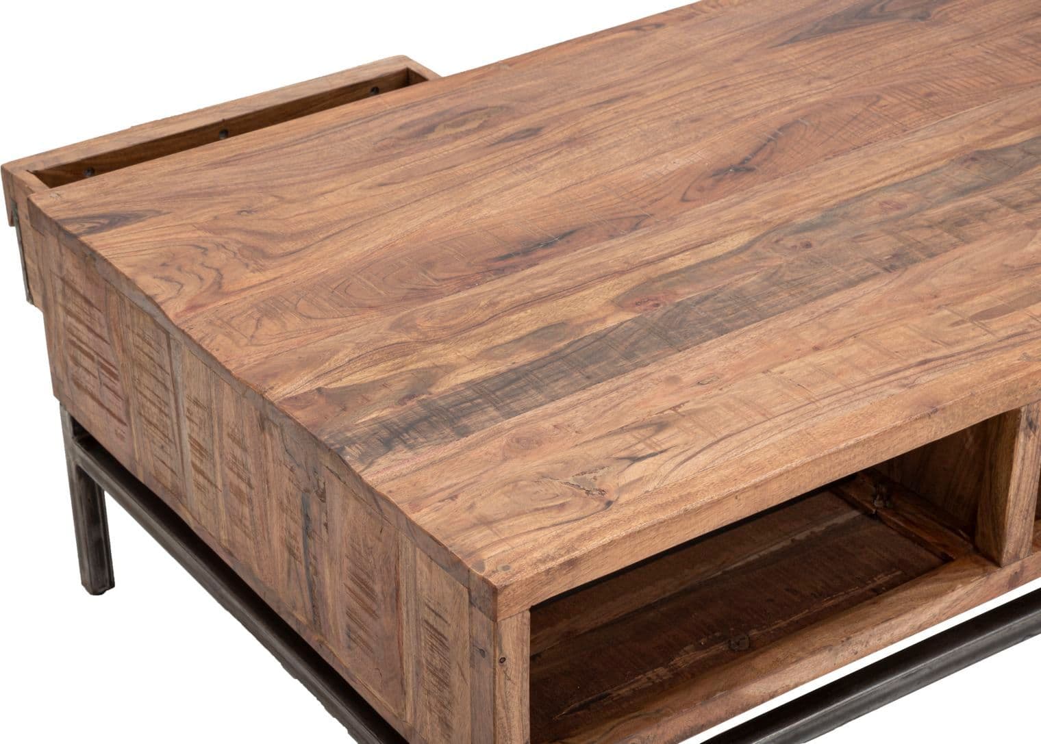 Tavolo da caffè "Yellowstone" struttura in legno di acacia e metallo per interni in Console e tavoli da divano Decor Space - Altamura, commercioVirtuoso.it