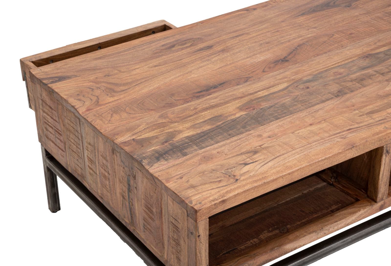 Tavolo da caffè "Yellowstone" struttura in legno di acacia e metallo per interni in Console e tavoli da divano Decor Space - Altamura, commercioVirtuoso.it