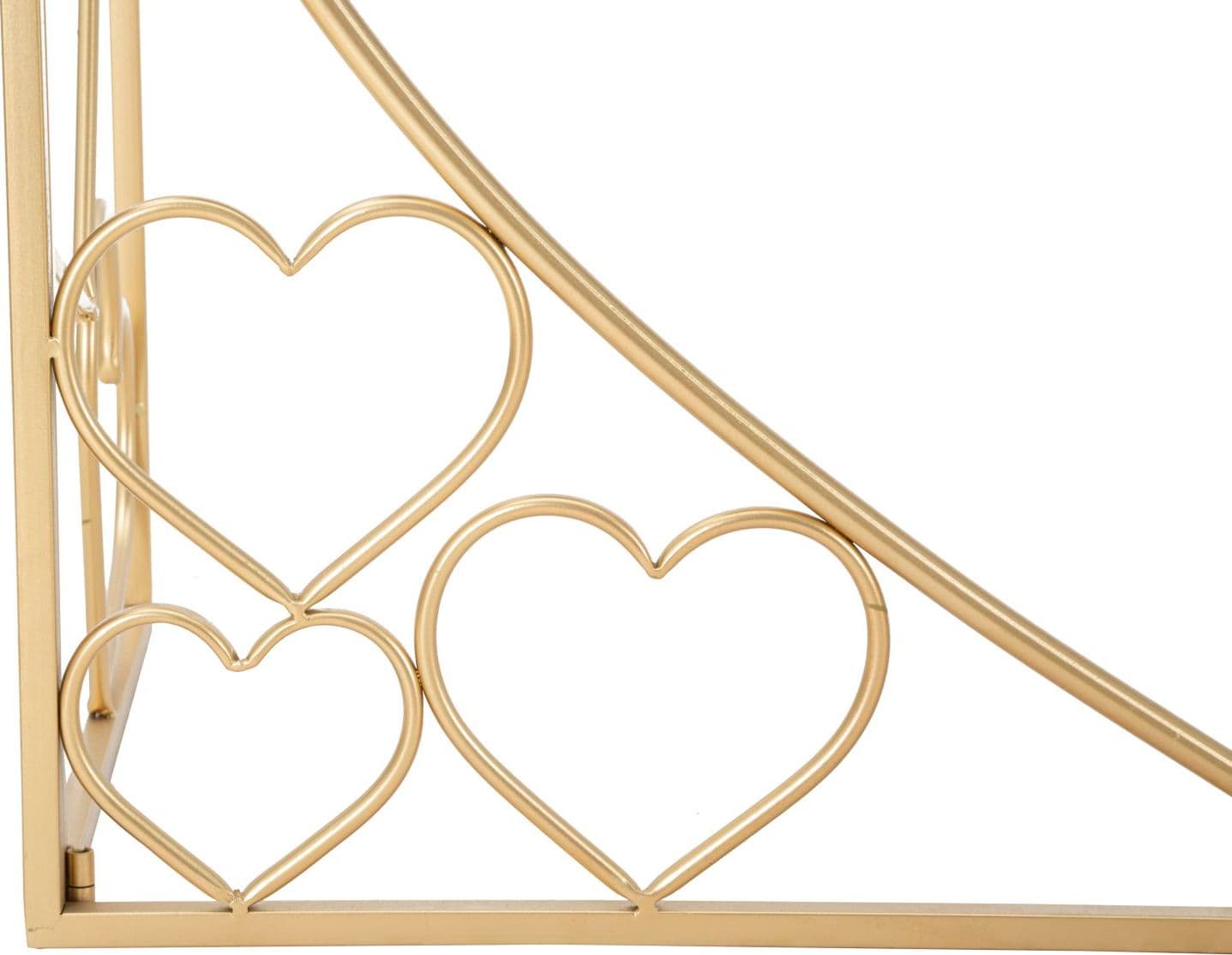 Console "Heart" struttura in metallo color oro ripiano in vetro per interni in Credenze Decor Space - Altamura, commercioVirtuoso.it