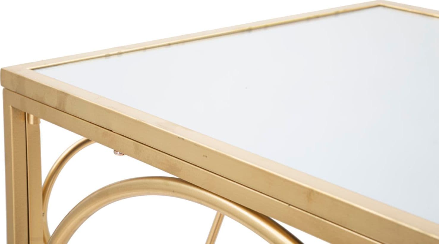Console "Heart" struttura in metallo color oro ripiano in vetro per interni in Credenze Decor Space - Altamura, commercioVirtuoso.it