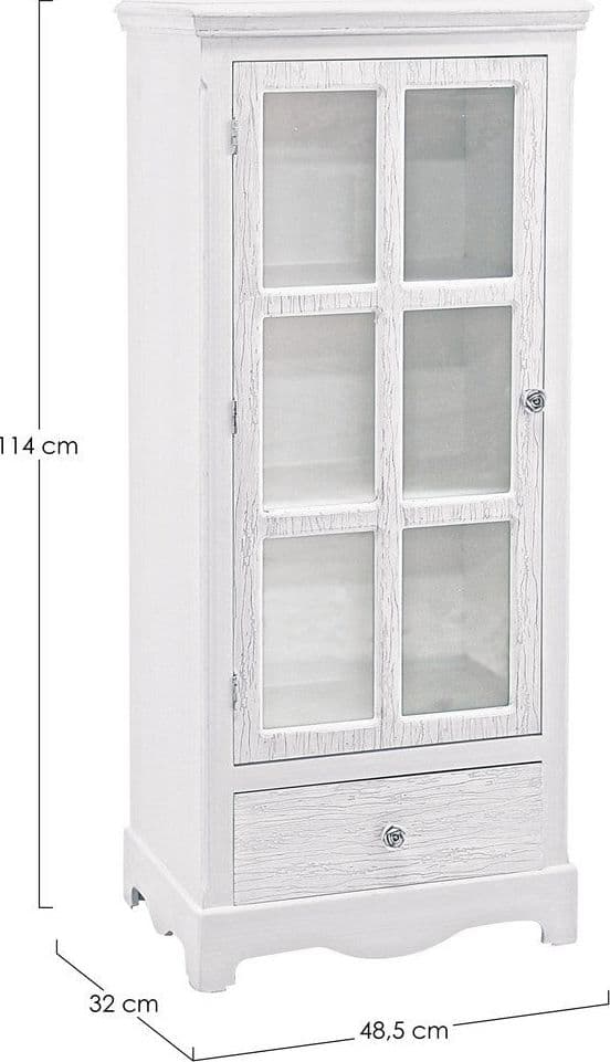 Vetrina "Blanc" in MDF con finitura Bianca opaca, maniglie in poliresina in Vetrinette Decor Space - Altamura, commercioVirtuoso.it
