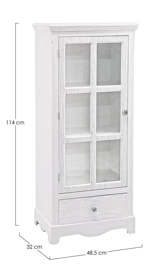 Vetrina "Blanc" in MDF con finitura Bianca opaca, maniglie in poliresina in Vetrinette Decor Space - Altamura, commercioVirtuoso.it