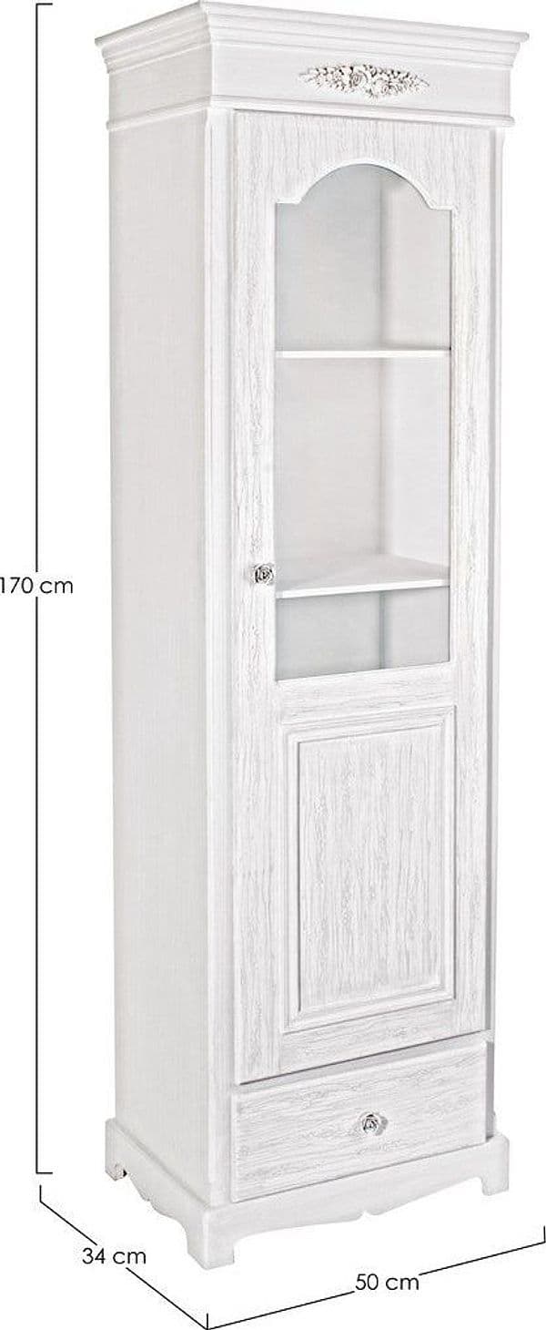 Vetrina "Blanc" in MDF con finitura Bianca opaca, maniglie in poliresina in Vetrinette Decor Space - Altamura, commercioVirtuoso.it