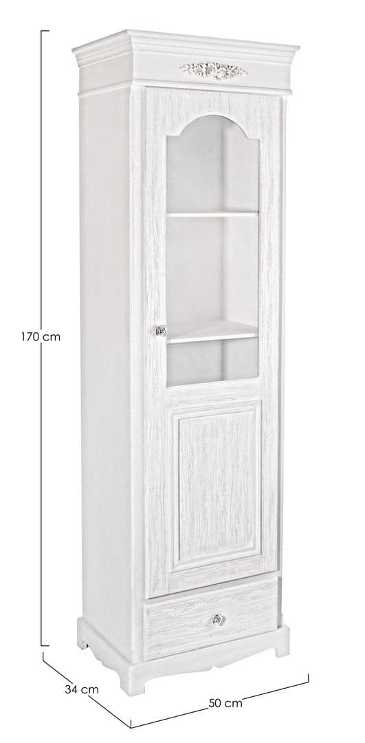 Vetrina "Blanc" in MDF con finitura Bianca opaca, maniglie in poliresina in Vetrinette Decor Space - Altamura, commercioVirtuoso.it