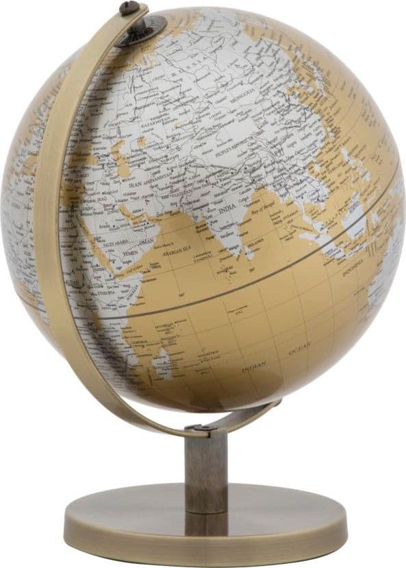 Mappamondo girevole con base in metallo per decorazione interni h 28 cm in Mappamondi Decor Space - Altamura, commercioVirtuoso.it