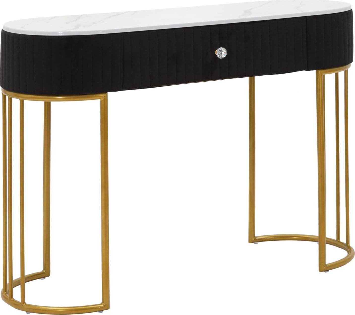 Console "Montpellier" struttura in metallo e legno ripiano in marmo per interni in Credenze Decor Space - Altamura, commercioVirtuoso.it