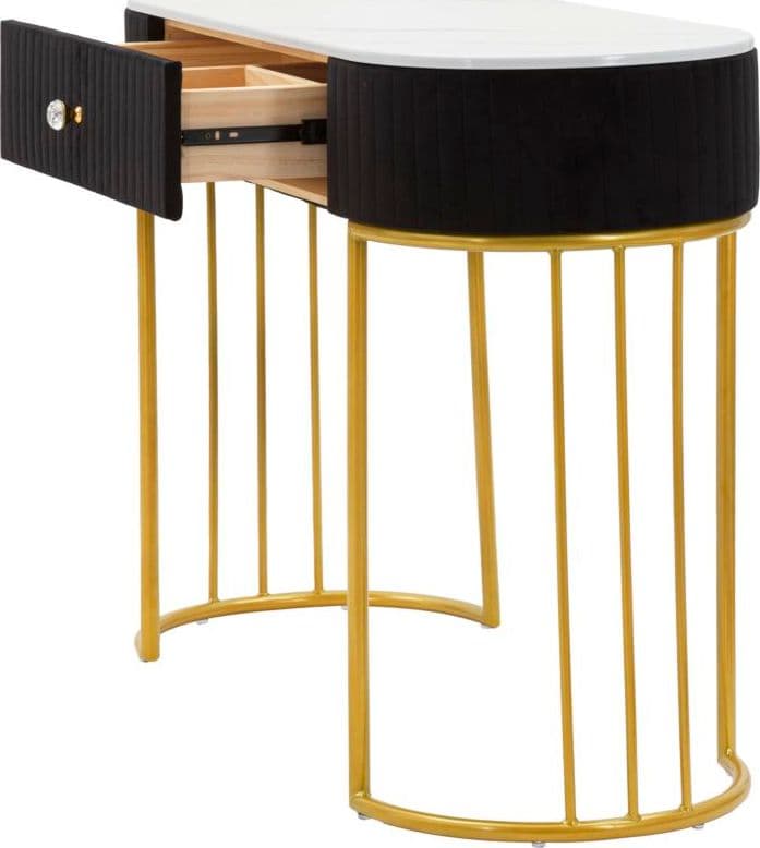 Console "Montpellier" struttura in metallo e legno ripiano in marmo per interni in Credenze Decor Space - Altamura, commercioVirtuoso.it