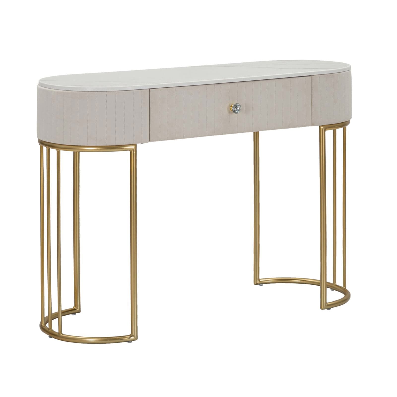 Console "Montpellier" struttura in metallo e legno ripiano in marmo per interni in Credenze Decor Space - Altamura, commercioVirtuoso.it
