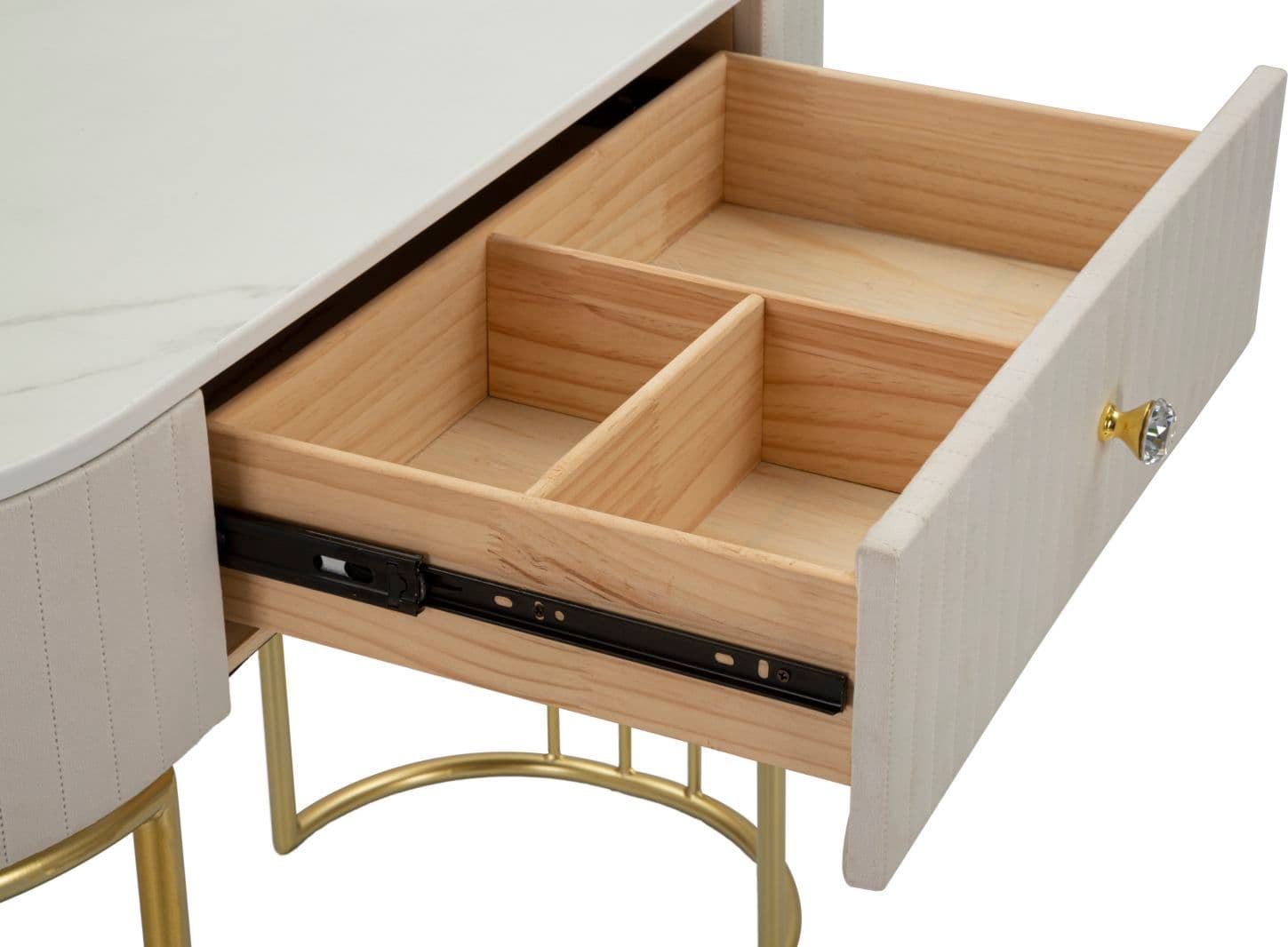 Console "Montpellier" struttura in metallo e legno ripiano in marmo per interni in Credenze Decor Space - Altamura, commercioVirtuoso.it
