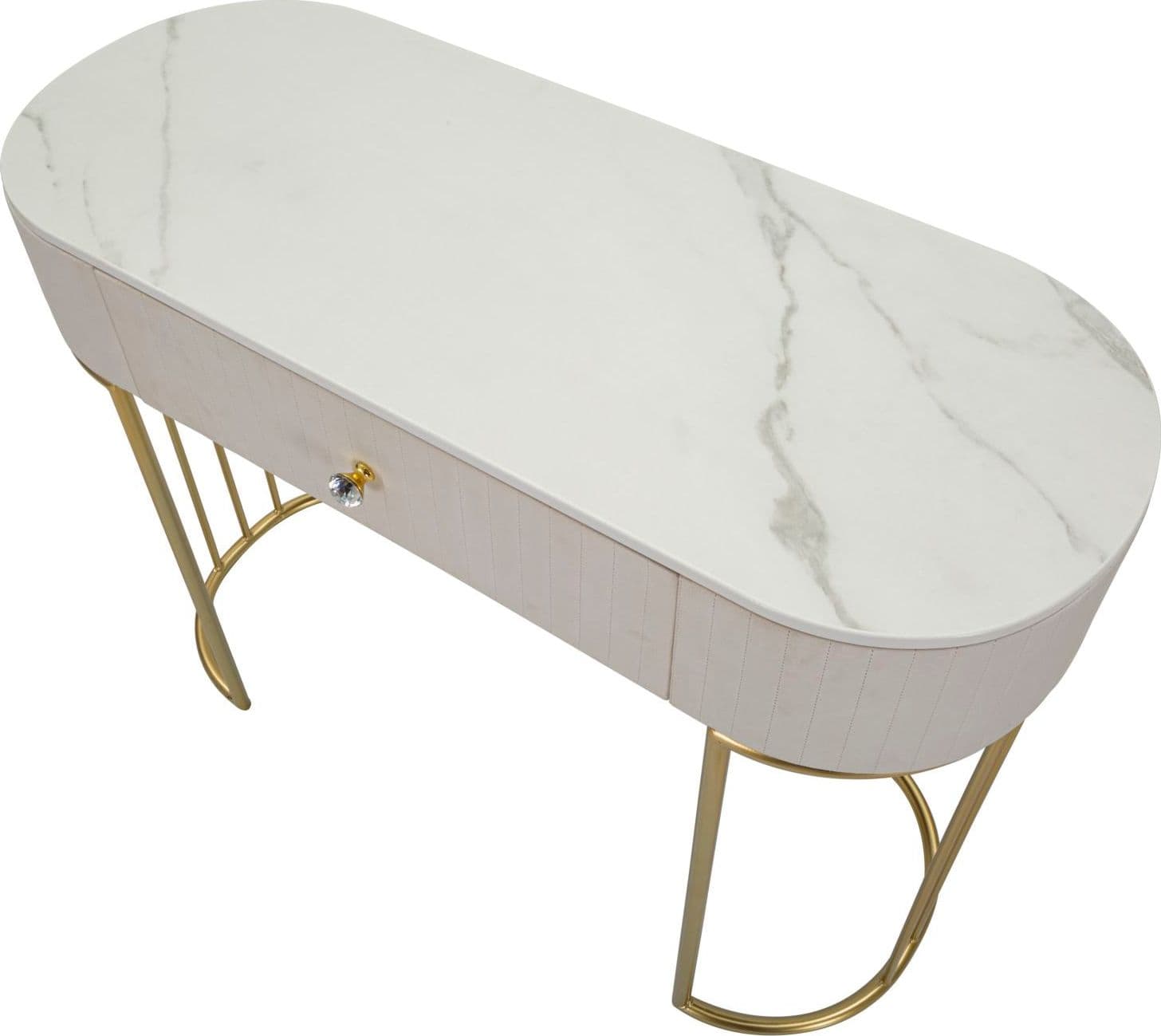 Console "Montpellier" struttura in metallo e legno ripiano in marmo per interni in Credenze Decor Space - Altamura, commercioVirtuoso.it