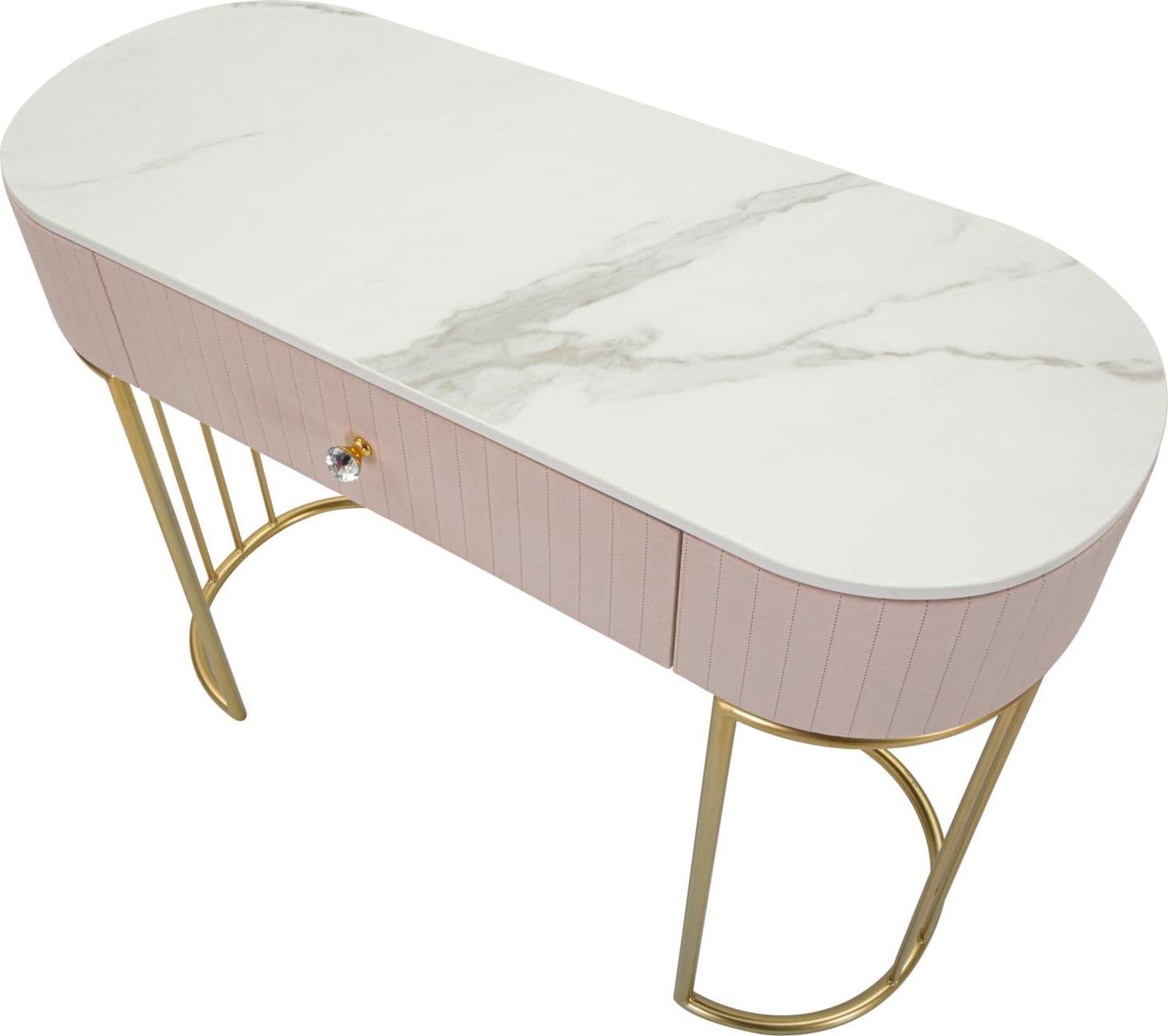 Console "Montpellier" struttura in metallo e legno ripiano in marmo per interni in Credenze Decor Space - Altamura, commercioVirtuoso.it