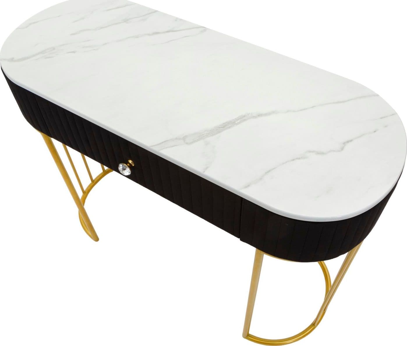 Console "Montpellier" struttura in metallo e legno ripiano in marmo per interni in Credenze Decor Space - Altamura, commercioVirtuoso.it