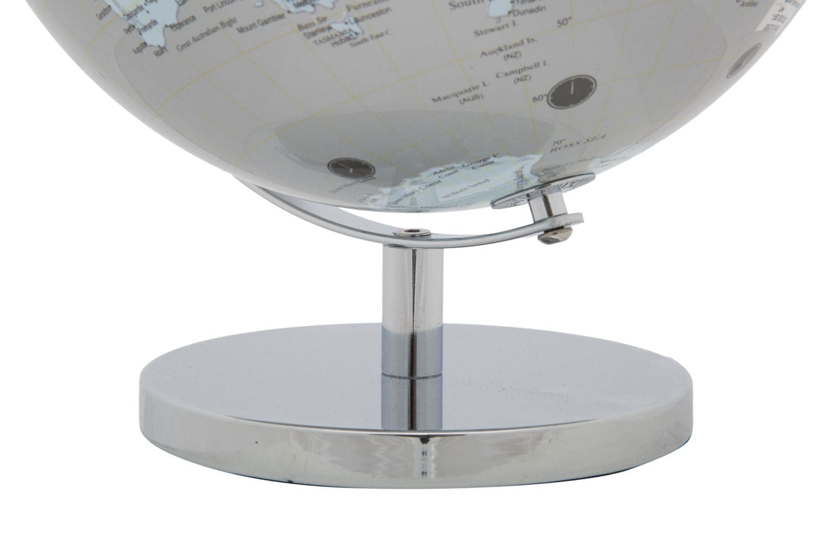 Mappamondo girevole chiaro con base in metallo per decorazione interni h 34 cm in Mappamondi Decor Space - Altamura, commercioVirtuoso.it