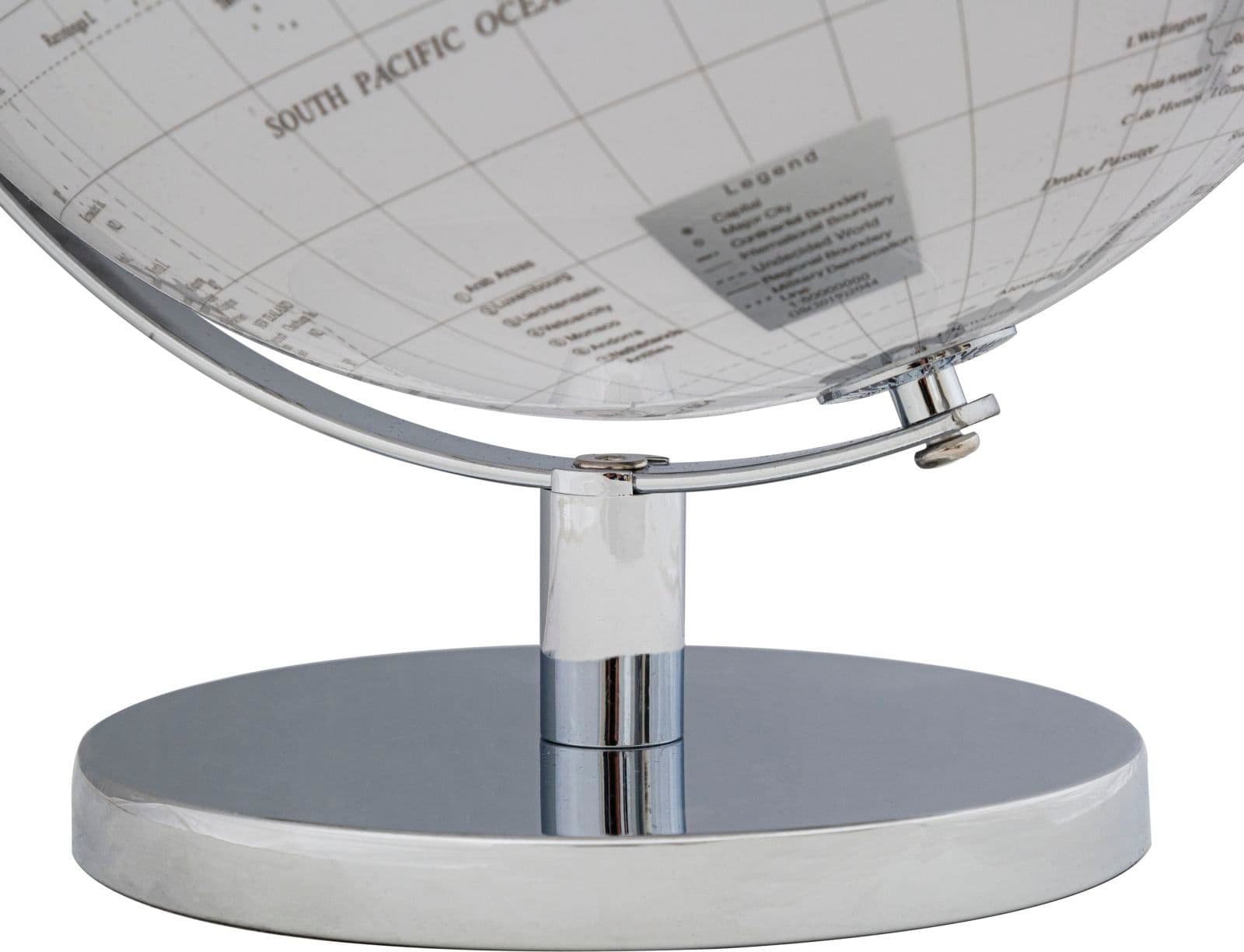 Mappamondo girevole chiaro con base in metallo per decorazione interni h 34 cm in Mappamondi Decor Space - Altamura, commercioVirtuoso.it