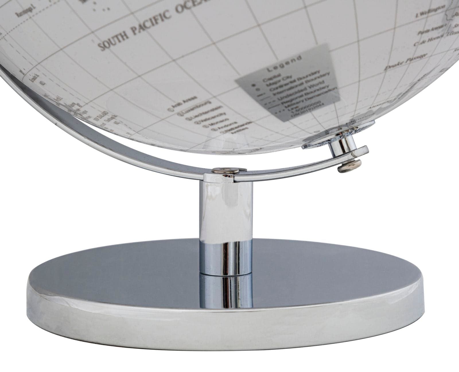 Mappamondo girevole chiaro con base in metallo per decorazione interni h 34 cm in Mappamondi Decor Space - Altamura, commercioVirtuoso.it