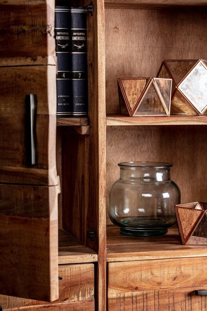 Vetrina "Elmer" per interno, mobile con struttura in legno di acacia e acciaio in Vetrinette Decor Space - Altamura, commercioVirtuoso.it