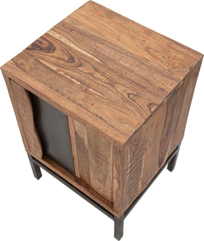 Comodino "Yellowstone" struttura in legno di acacia e metallo per interni in Comodini Decor Space - Altamura, commercioVirtuoso.it
