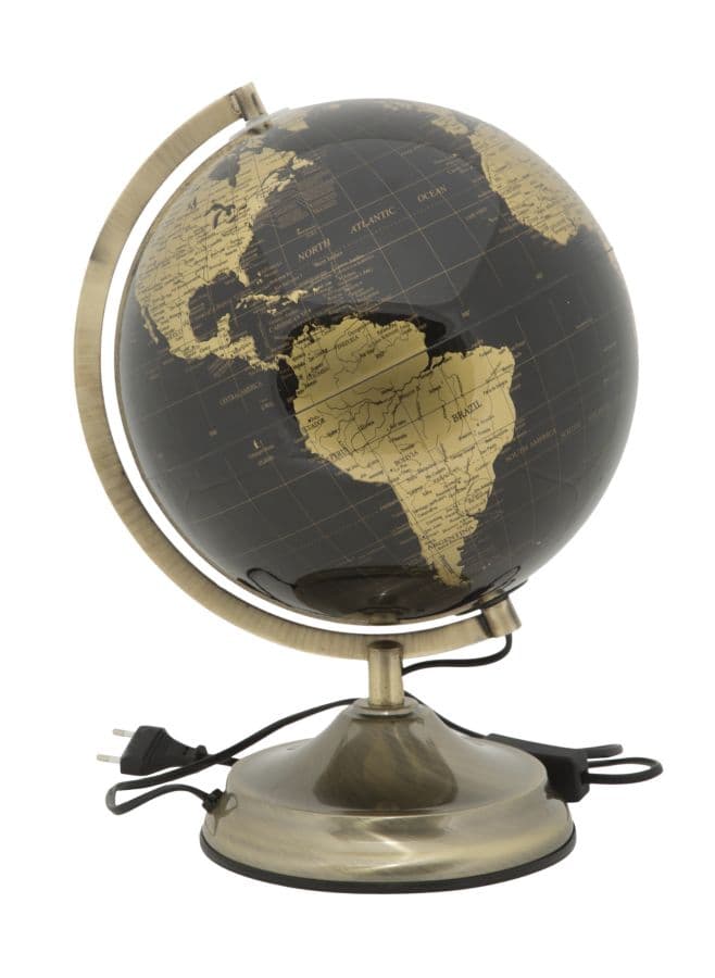 Mappamondo girevole con luce base in metallo per decorazione interni h 38 cm in Mappamondi Decor Space - Altamura, commercioVirtuoso.it