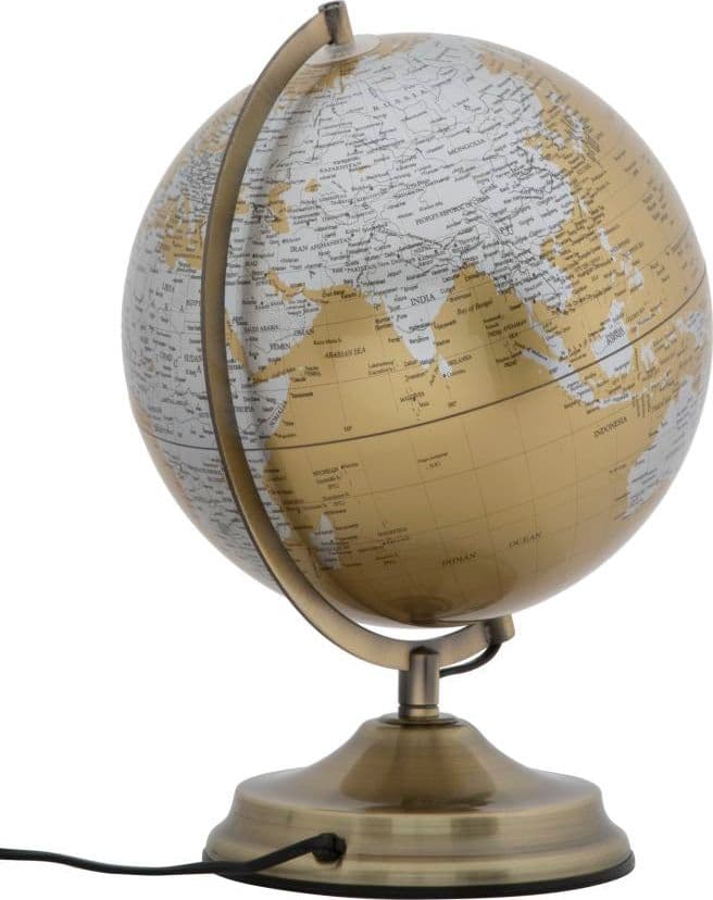 Mappamondo girevole con luce base in metallo per decorazione interni h 38 cm in Mappamondi Decor Space - Altamura, commercioVirtuoso.it